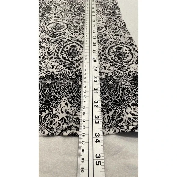 Pinkyotto Size S Black White Floral Damask Shift Dress Lace Trim Kimono Sleeve - Picture 7 of 8